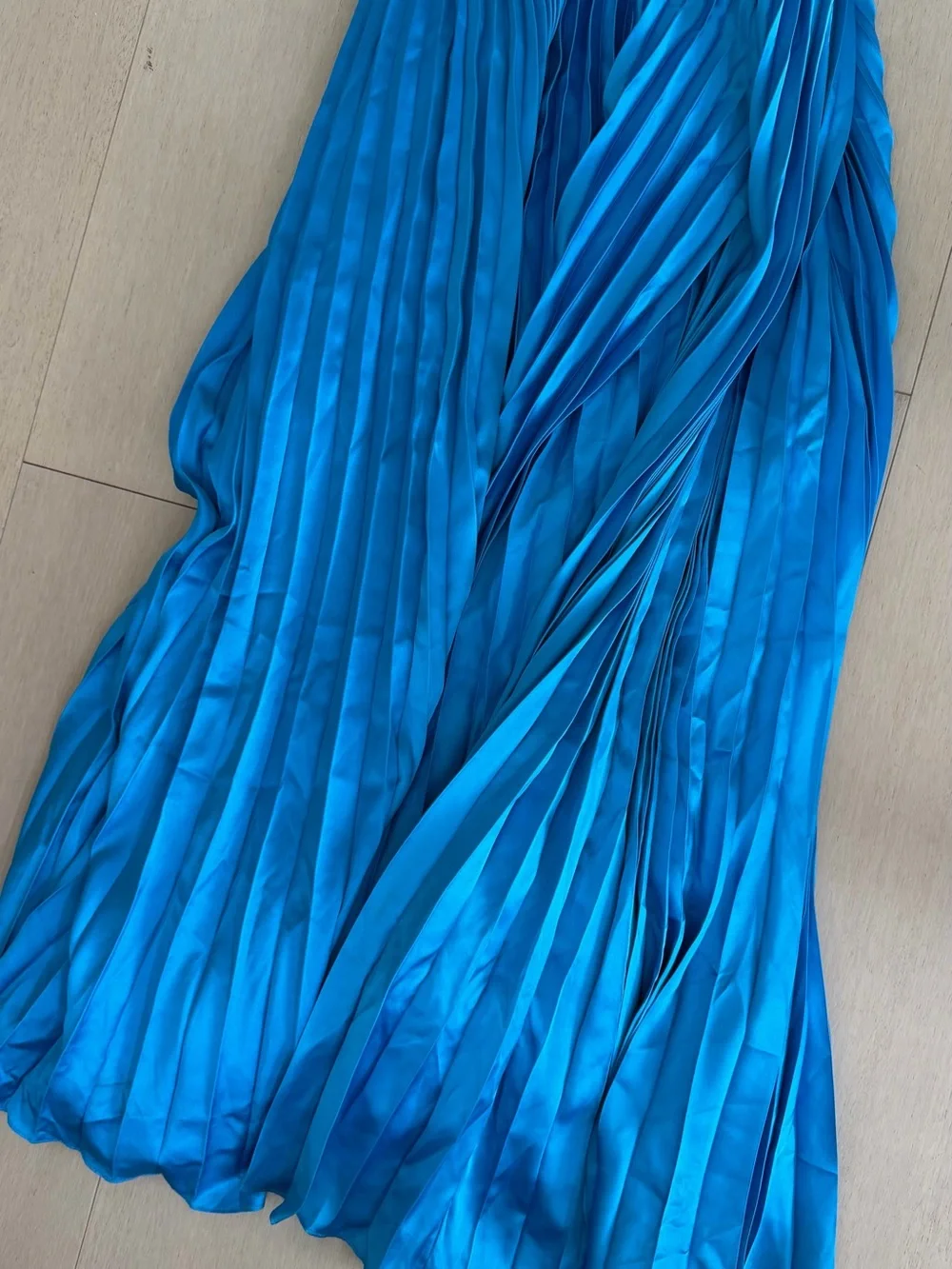 AMUR ELODIE Pleated Maxi Dress in Lime & Aqua SZ 4